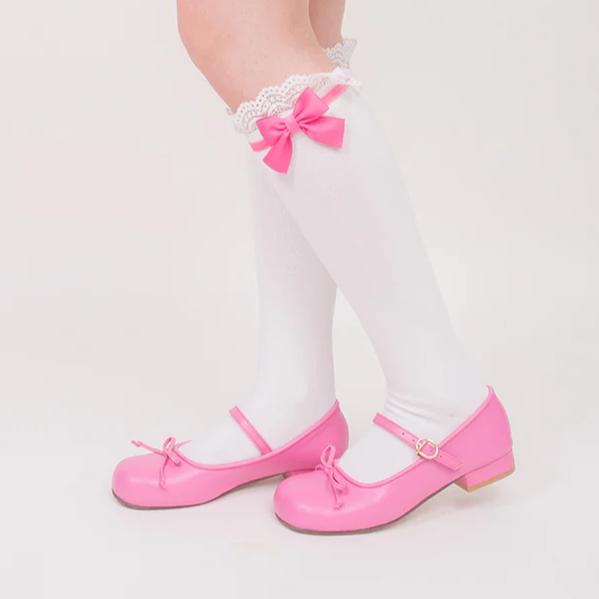 Roji roji~Spring Bow Lace Sweet Cotton Socks   