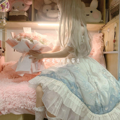 Cornfield Lolita~Camellia On the Whale~Gradient Classic Lolita Dress JSK   
