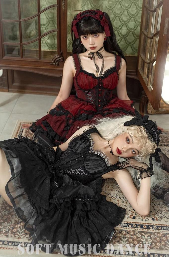 Honey Machine~Waltz~Sweet Lolita JSK Full Set Gothic Ballet Dress   