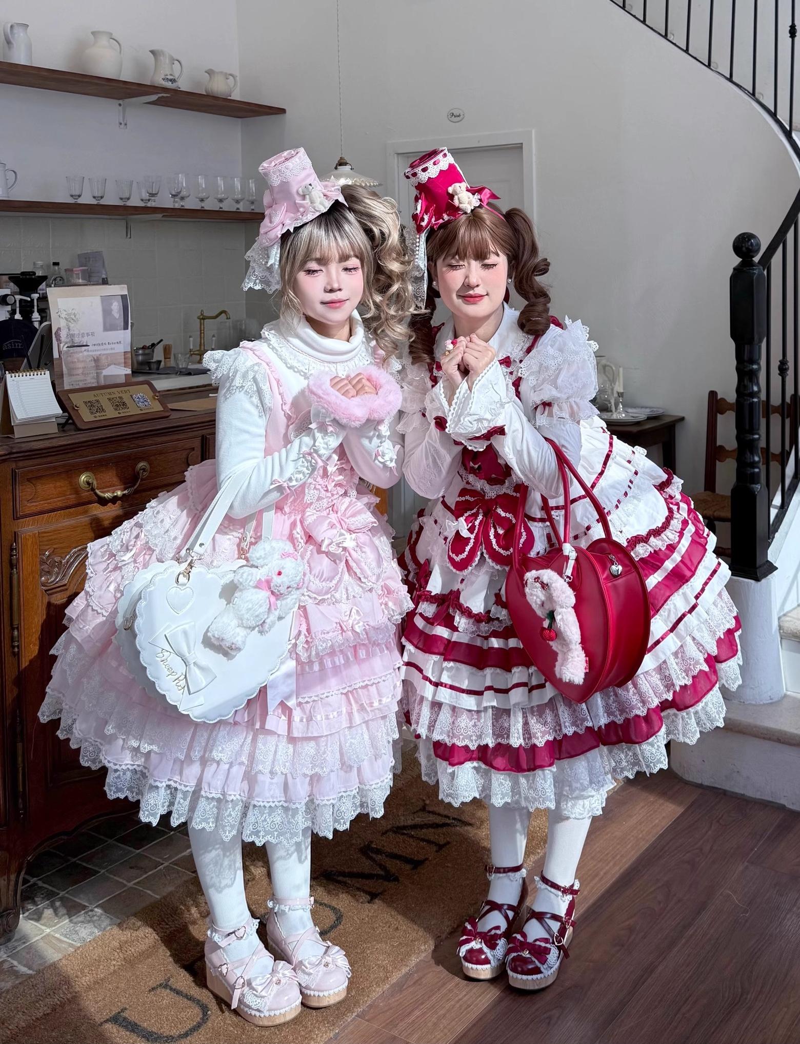 Princess Bear - Princess Lolita JSK Dress Set With Tiered Ruffles 43211:770957