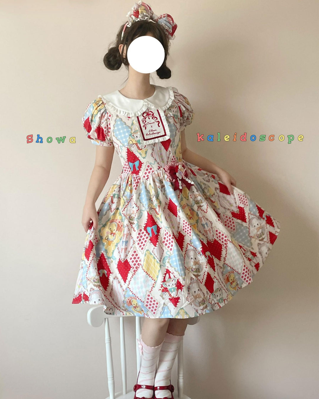 Southern Cross~Showa Kaleidoscope~Sweet Lolita OP SK and JSK with Rabbit Print 42127:727913