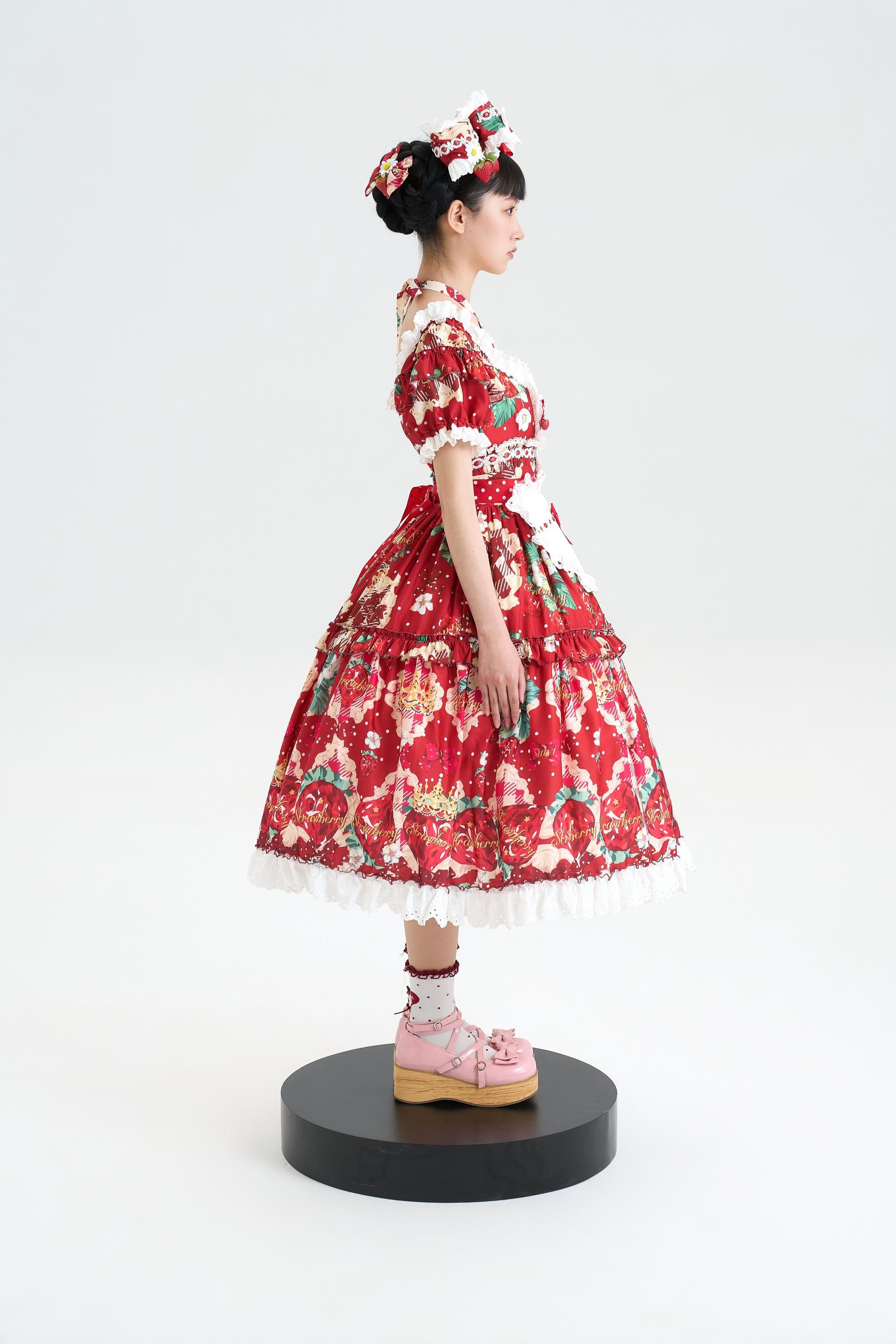 Crown Strawberry - Old School Lolita Crown Strawberry Printed OP Dress