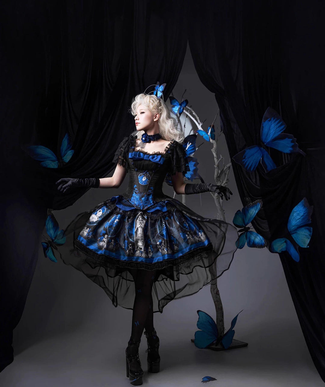 Caged Bird Hotel~Eclipsed Moon Gallery~Plus Size Halloween Gothic Lolita Skirt & Bodice Set