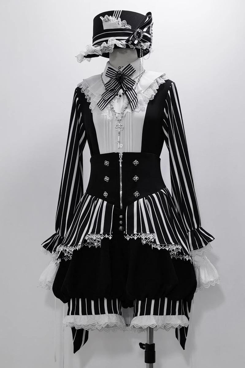 Princess Chronicles~Fancy Trick~Ouji Lolita Long Sleeve Shirt Vintage Shorts Suit   
