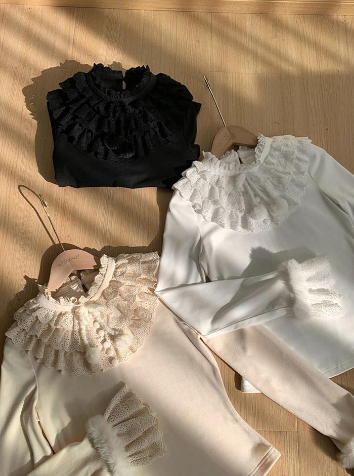 With PUJI - Frostfall - Winter Sweet Lolita Inner Wear, Layered Lace 44284:802108