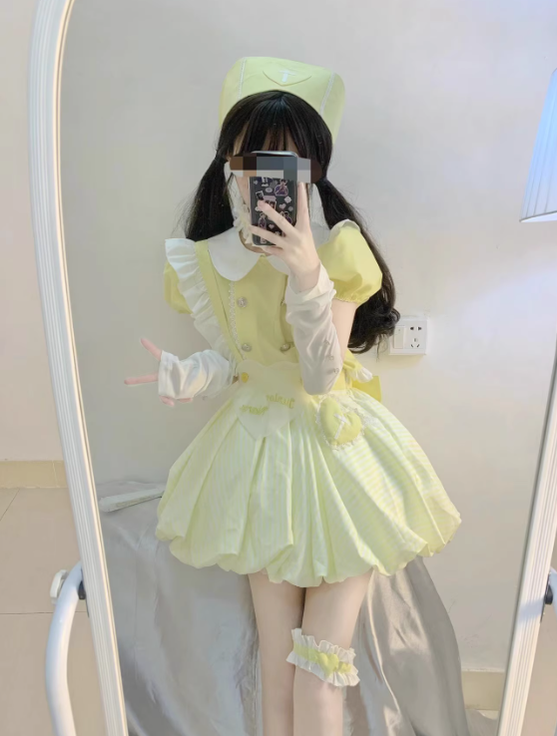 Fishing Boss~Little Nurse~Sweet Lolita Little Nurse Princess Dress S yellow 