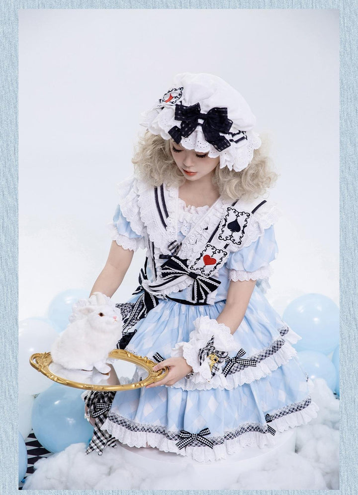 Bramble Rose~Mirror Tea Party~Sweet Lolita OP Dress Set with Sailor Collar