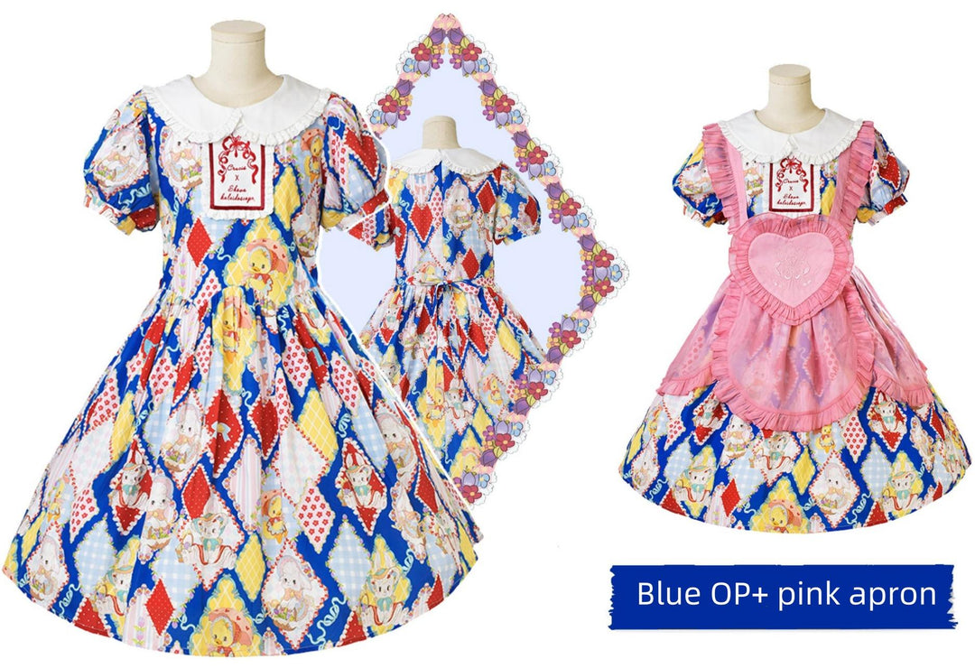 Southern Cross~Showa Kaleidoscope~Sweet Lolita OP SK and JSK with Rabbit Print 42127:727931