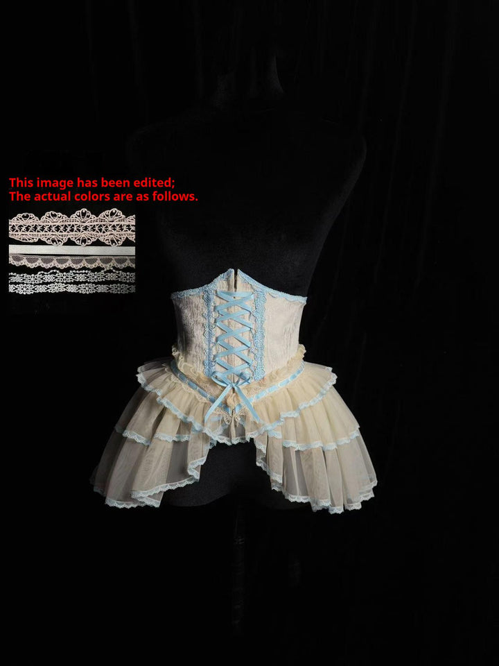 Alice Girl~Cross~Gothic Princess Lolita Corset with Multiple Layers Hem (L M S XL XS) 42125:728888