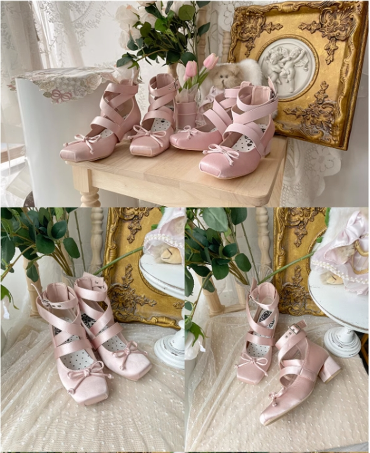 (BFM)MODO~Elegant Lolita Shoes Ballet Round-toe Mid-heel Shoes 29488:352888