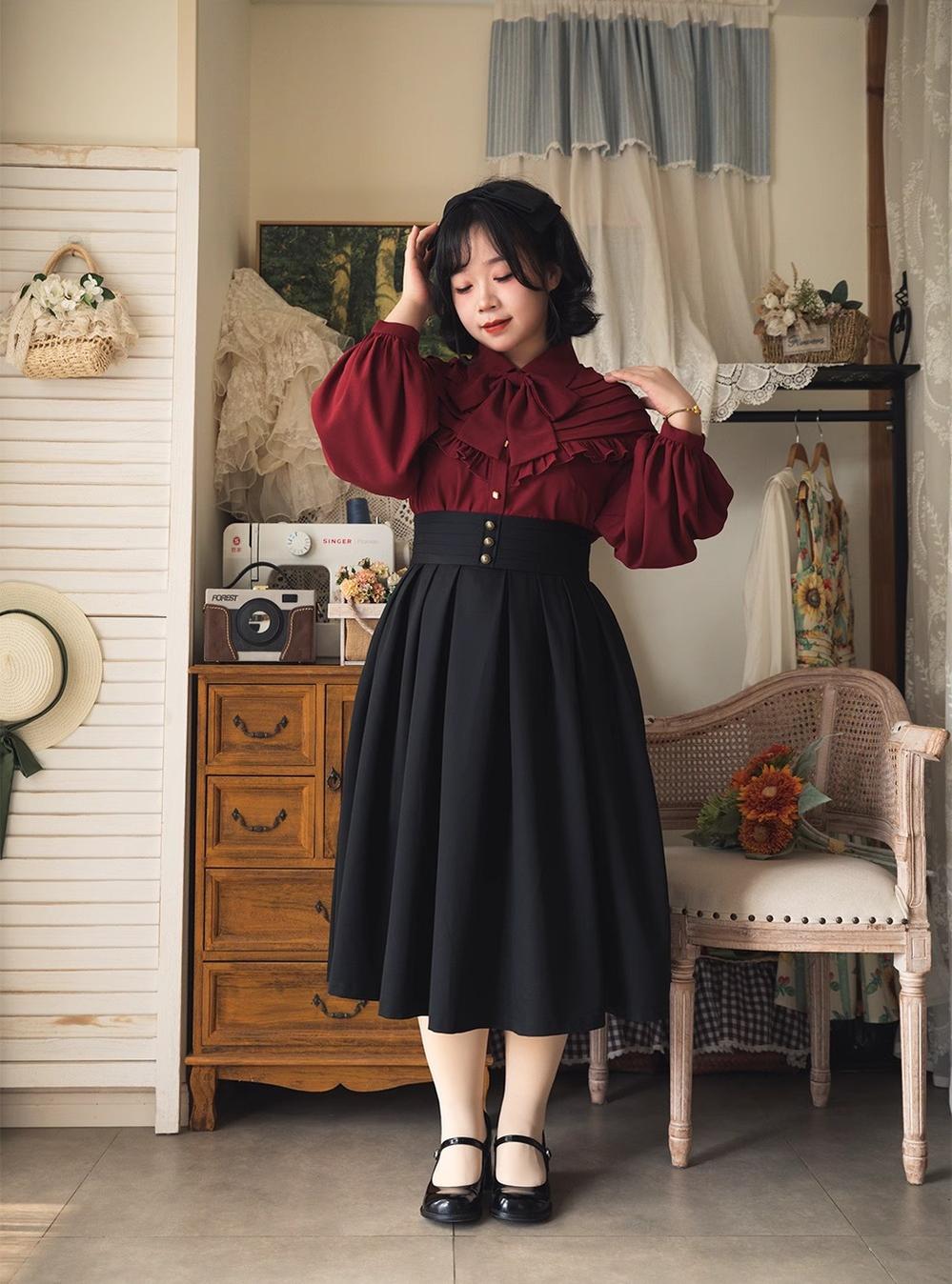 Forest Basket - Elegant Lolita Pleated Skirt 44547:812953