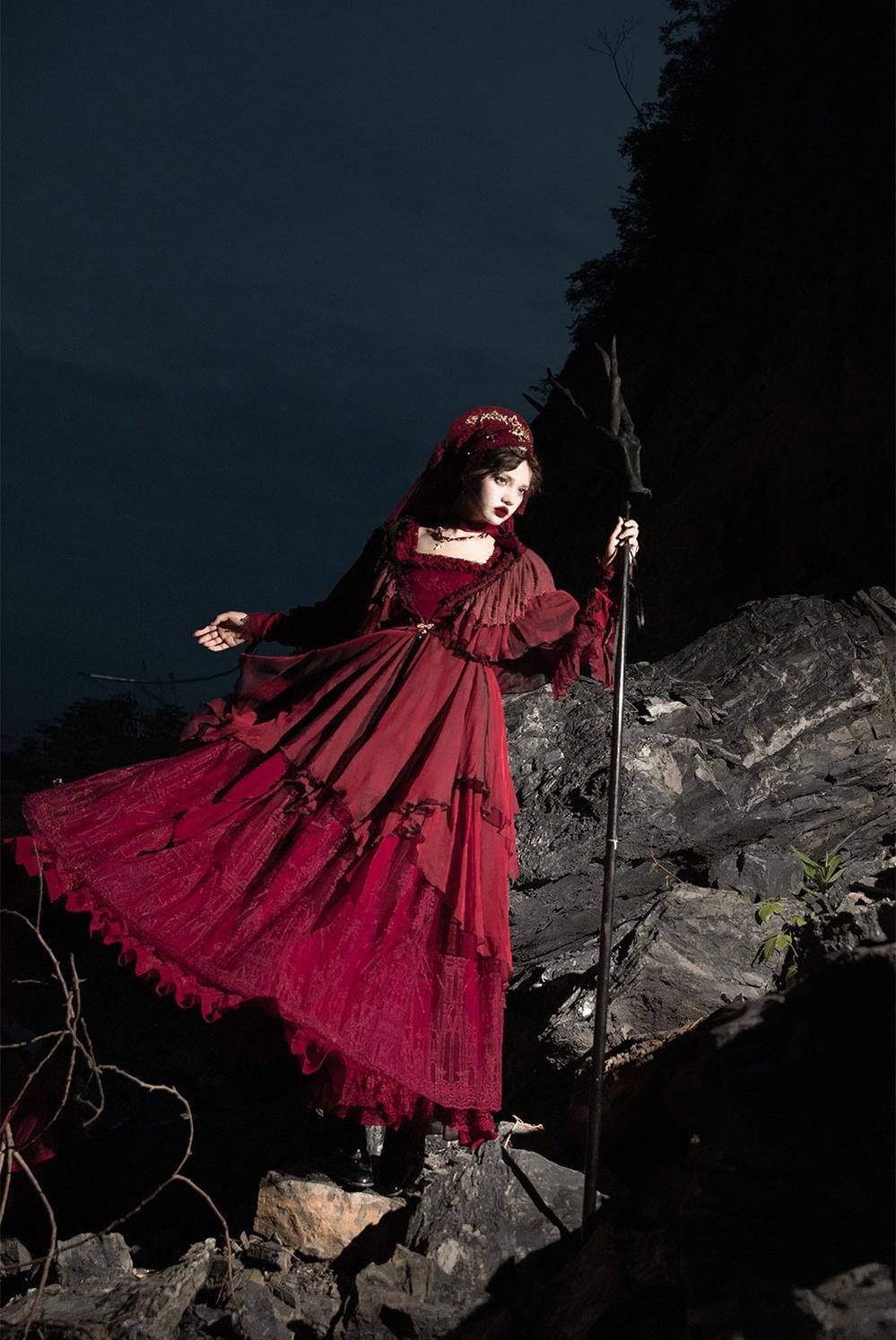 ZJstory~Gothic Lolita Cape Long-sleeved Shawl with Detachable Hood 42129:734134