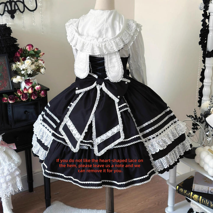 AerialCat~Layered Puffy~Old School Lolita JSK Cotton Vintage Cake Dress 41656:710404