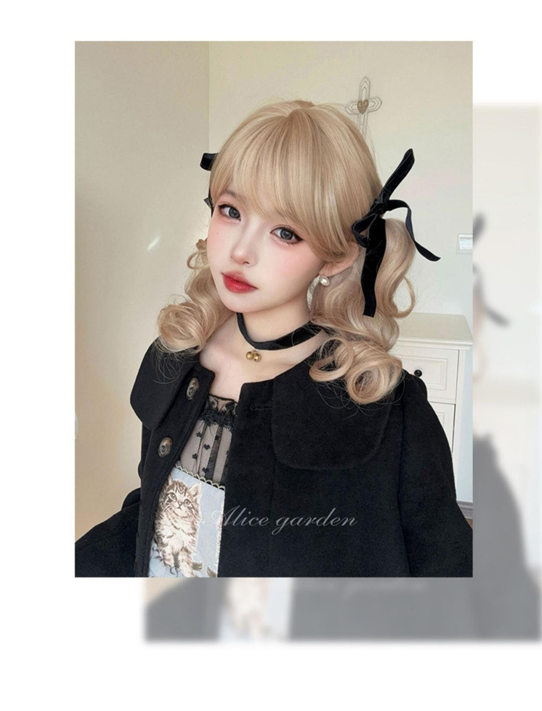 Alicegarden~Doll-like Lolita Bob Wig with Detachable Curly Ponytail
