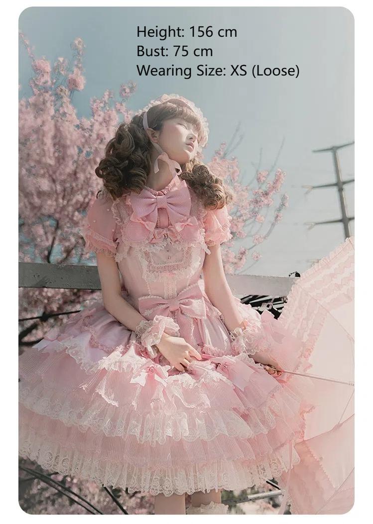 Summer Fairy~Strawberry Angel~Sweet Lolita JSK Suit Tiered Ruffle Dress Set