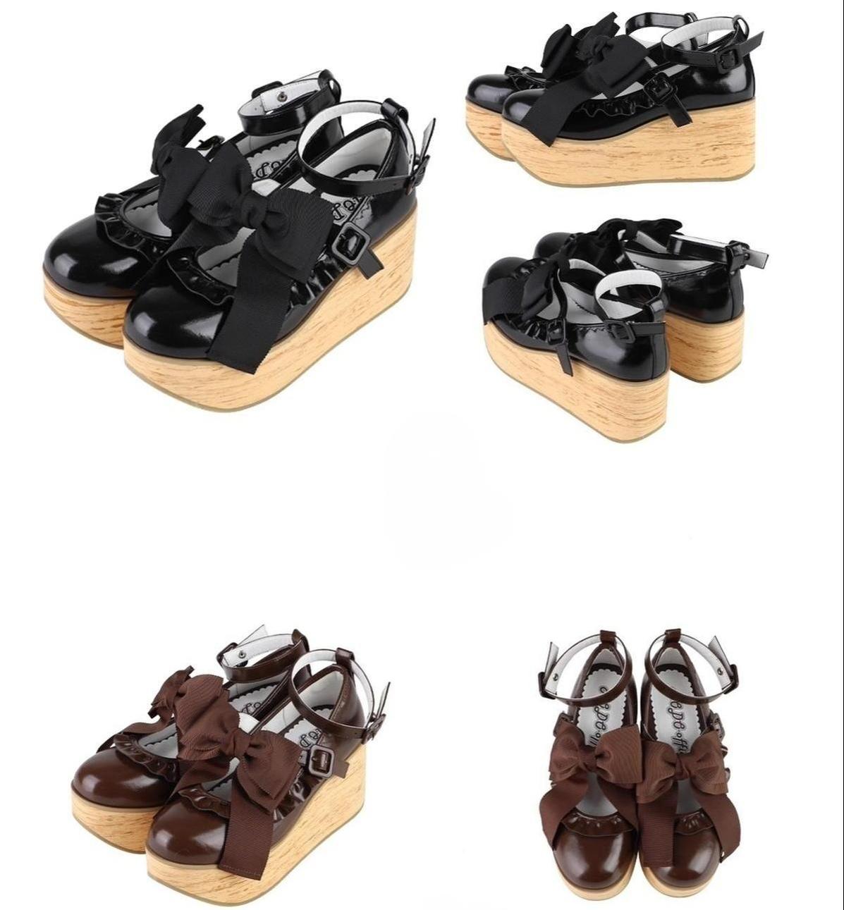 MODO - Shaking Platform - Kawaii Lolita Platform Heels Shoes, Detachable Bow 43860:787733