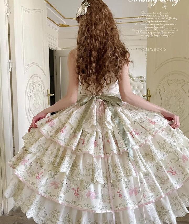 Mewroco~Daily Bunny~Classic Lolita JSK Dress with Bunny Prints