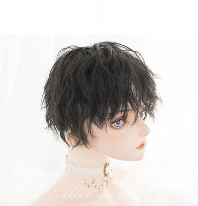 Alicegarden~Ouji Lolita Short Wig Tinfoil Perm Hair Japanese Style   