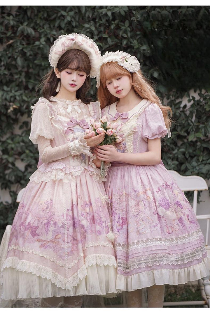 Urtto~Rain Melody~Classic Lolita Dress Set JSK OP and Accessory