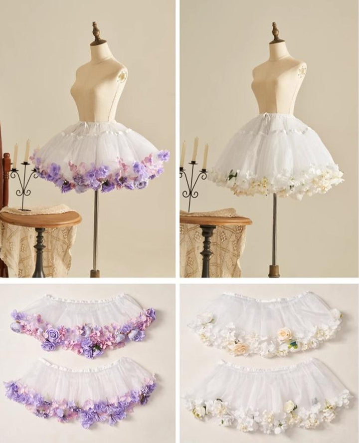 Sky Rabbit~Floral Lolita Petticoat with Detachable Trim