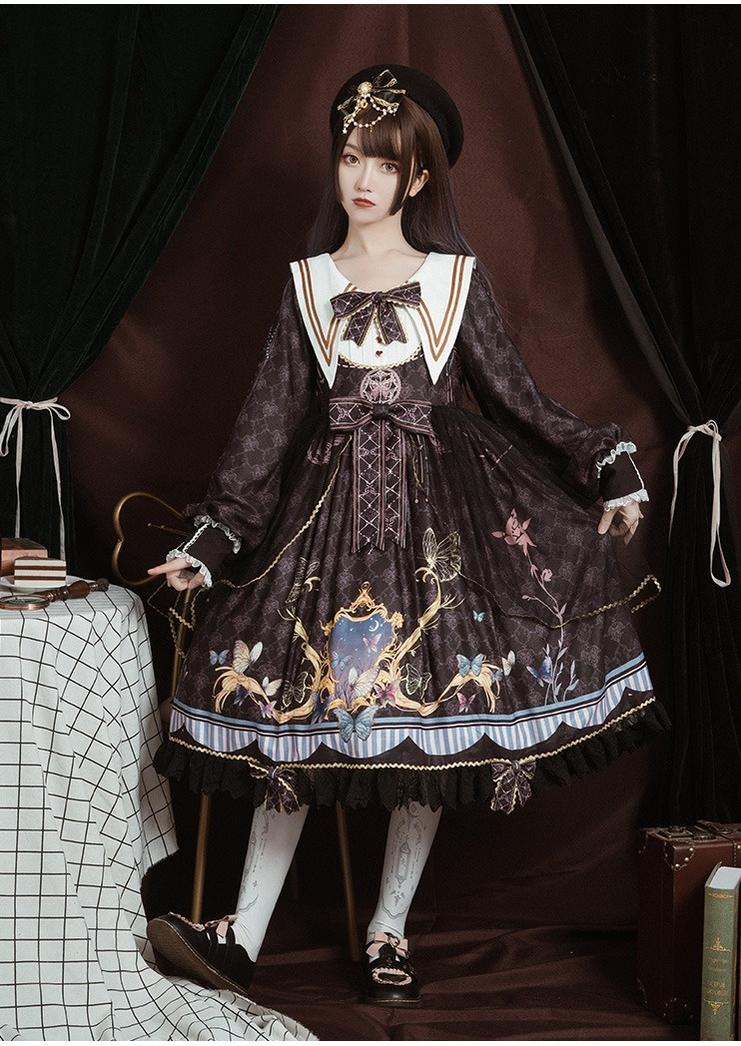 OCELOT~Classic Lolita OP Sailor Collar Elegant Lolita Dress   