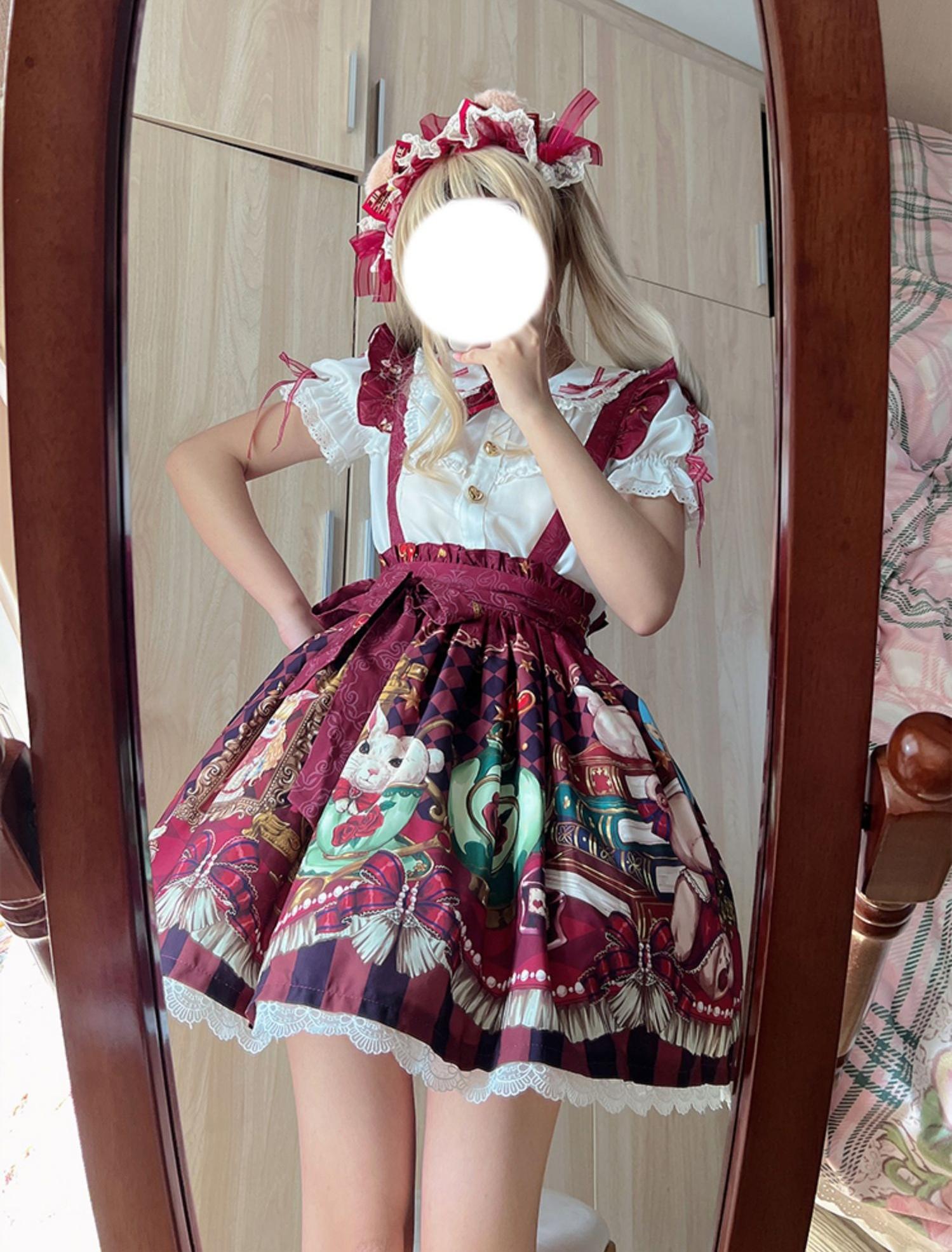 Ocelot - Crown Bear - Kawaii Lolita SK Daily Chiffon Skirt