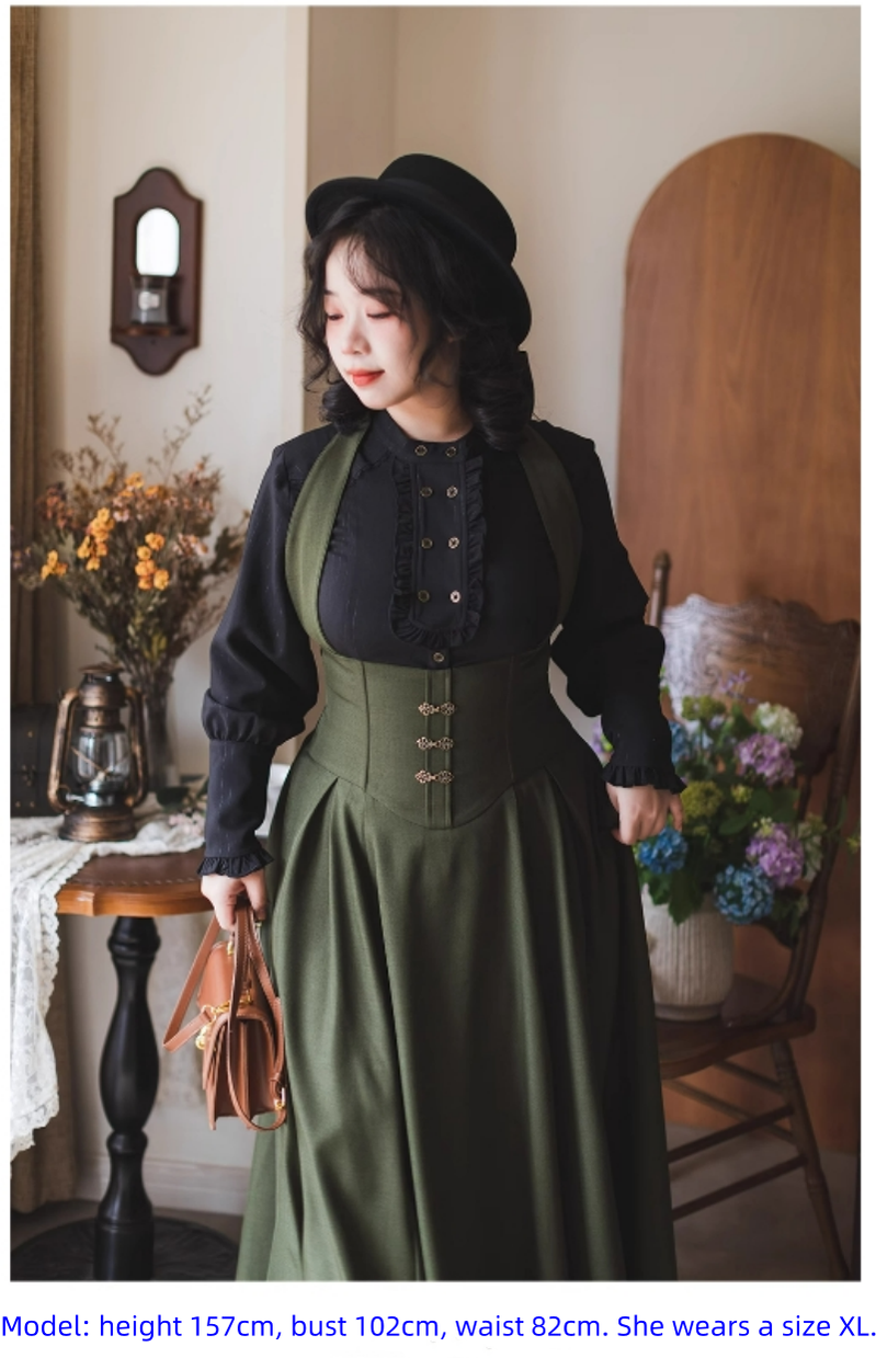 Forest Wardrobe - Vintage Lolita Fishbone Halter SK, Autumn Jacket 39620:634388