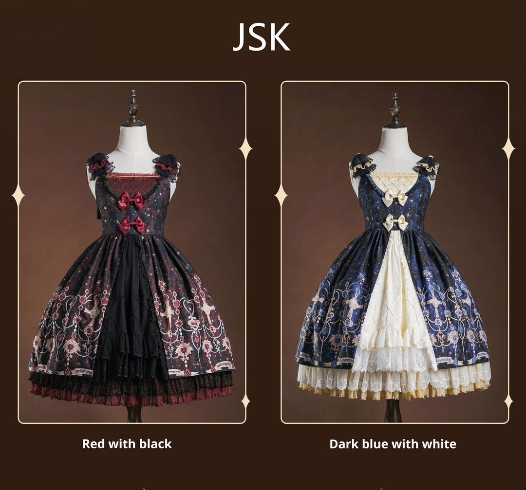 Strawberry Witch~Classic Lolita JSK Suit Gold Foil Stamping Lolita Dress