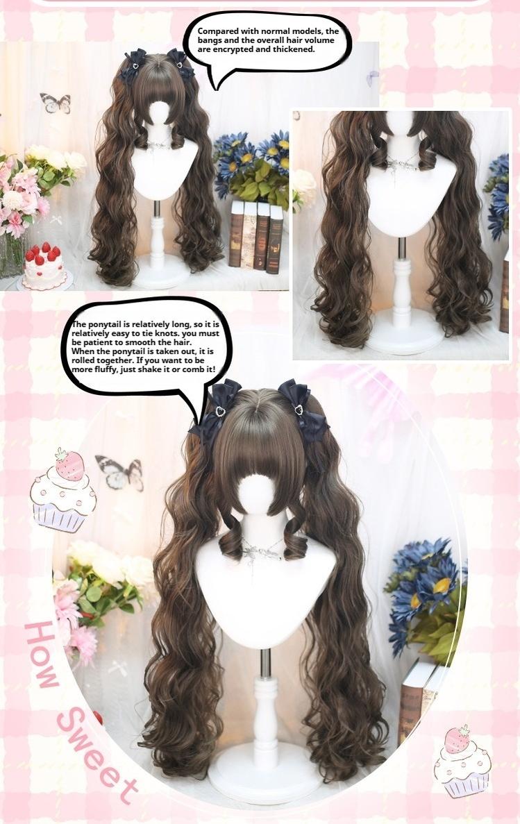 Dalao Home~Curly Lolita Wig Double Ponytails Natural Wig