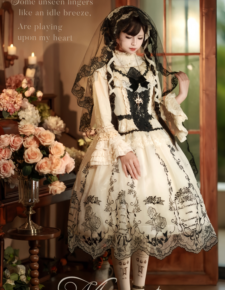 AuroraBorealis~Moonshadow~Gorgeous Wedding Lolita Dress Set Embroidered JSK SK and Bodice