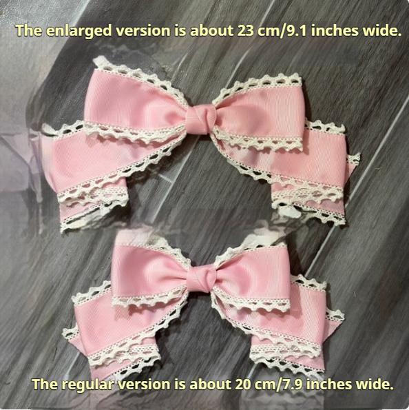 Qingyi Handmade~Sweet Lolita KC Multicolor Bow Lolita Headwear Customized 23cm/9.1 inches enlarged (version regular version about 20 cm/7.9 inches)  