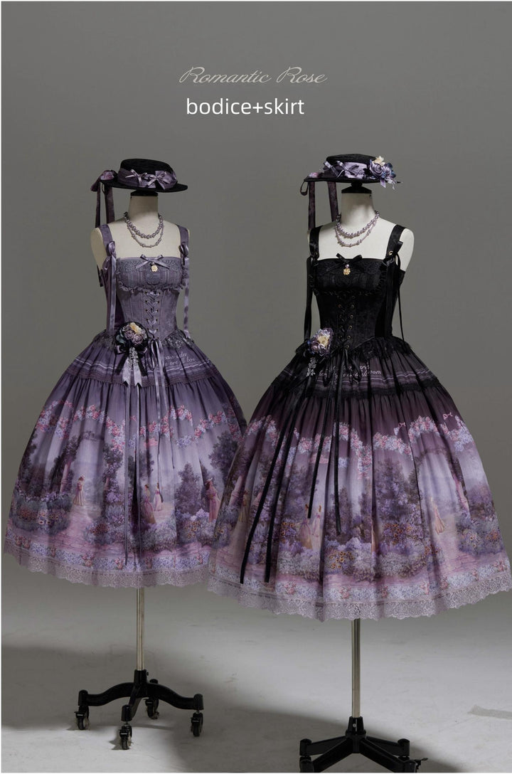 ZUOlanrichen~Romantic Rose~Classic Lolita Dress Set Printed JSK Skirt with Bodice 42157:729532