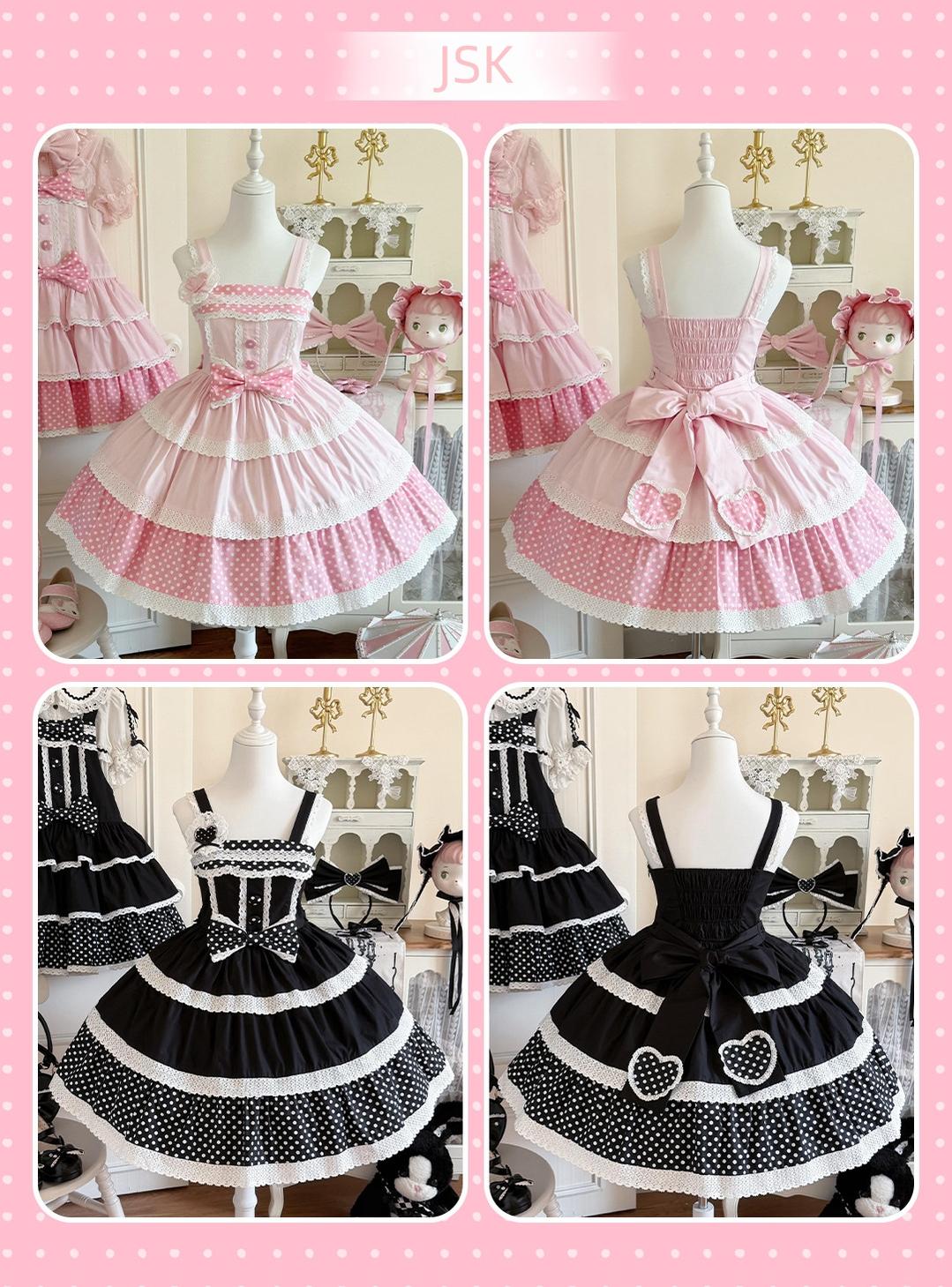 Cotton Sweet Lolita Polka Dot JSK & Salopette Dress 45589:853472