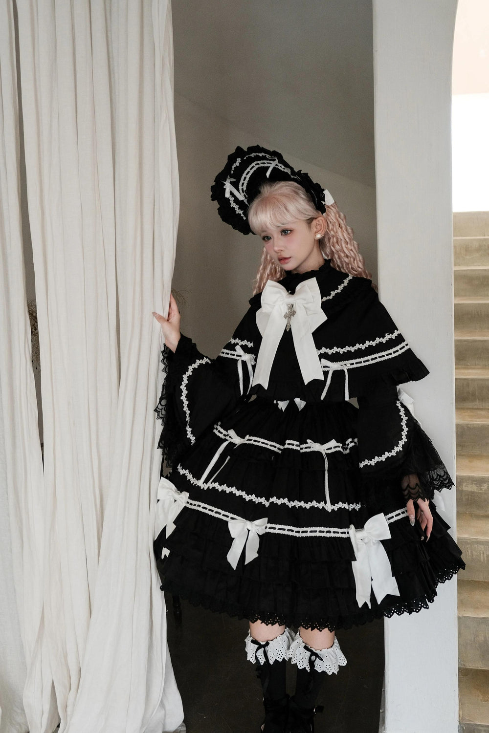 MQ Cat Ball~Maze Doll~Old School Lolita Jumper Dress Gorgeous Lolita Cape   