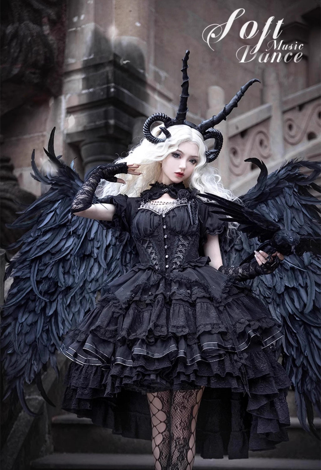 Honey Machine~Waltz~Sweet Lolita JSK Full Set Gothic Ballet Dress S Black JSK 