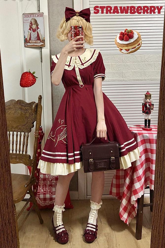 (BFM)Strawberry Witch~Summer Lolita Dress Sailor OP Daily Dress   