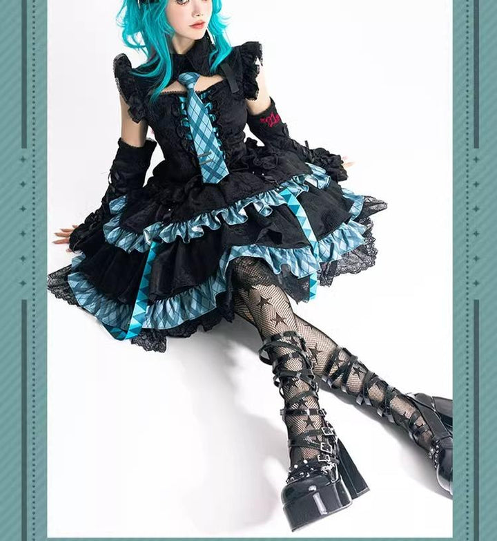 Confession Balloon~IP Collab Gothic Lolita Dress Set 38548:590056