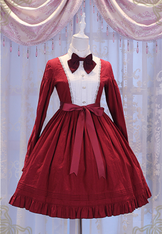 Chess Story~Vintage Lolita Long Sleeve OP Dress 14970:218776