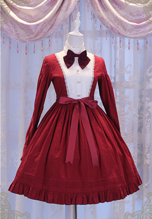 Chess Story~Vintage Lolita Long Sleeve OP Dress   