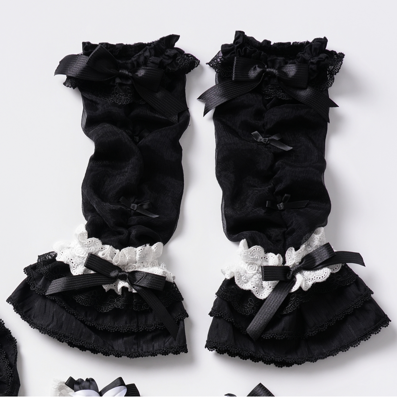 Lily Doll - Gothic Lolita Black White Contrast JSK Dress with Ruffles 45662:857338