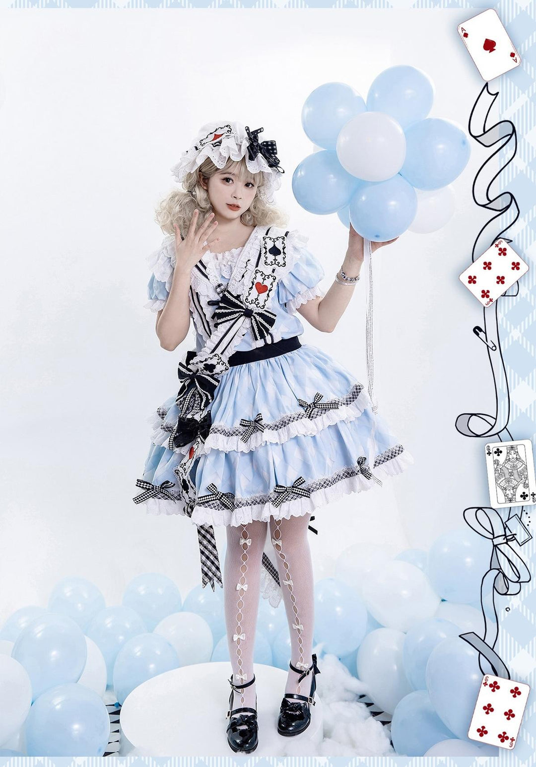 Bramble Rose~Mirror Tea Party~Sweet Lolita OP Dress Set with Sailor Collar