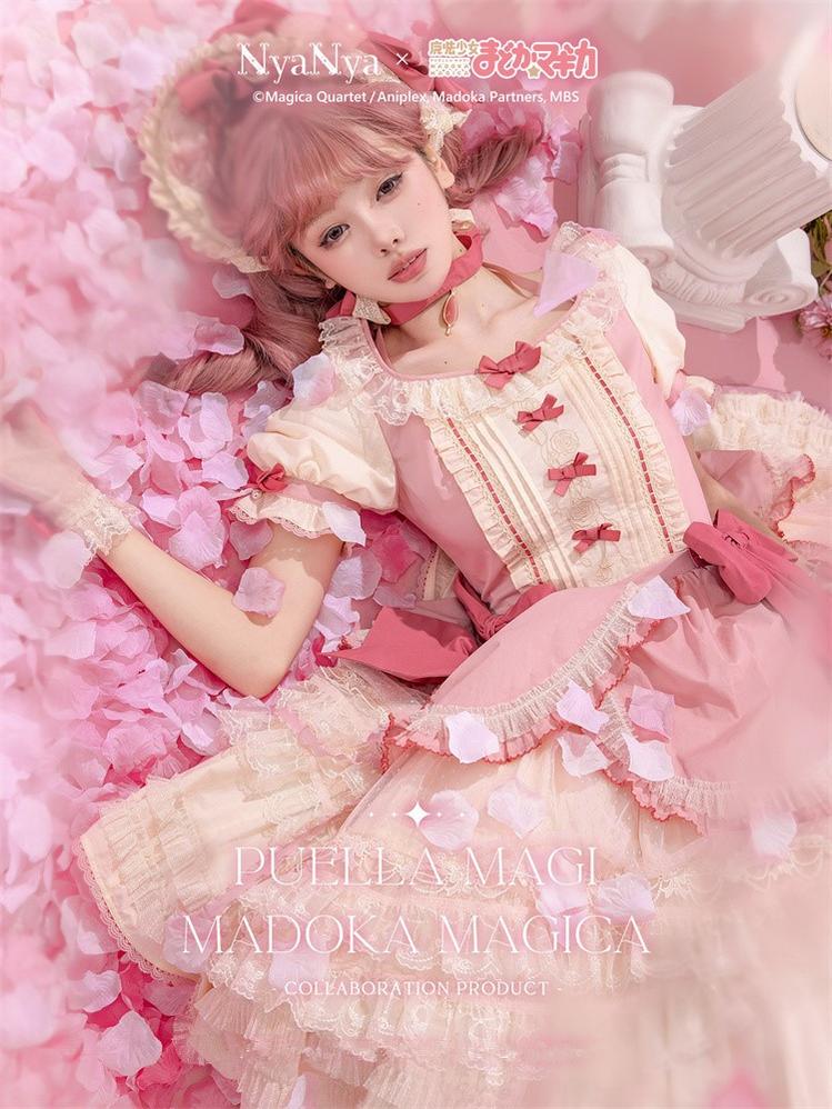 NyaNya~IP Collab Lolita Dress Madoka Kaname Homura Akemi Lolita OP dress   