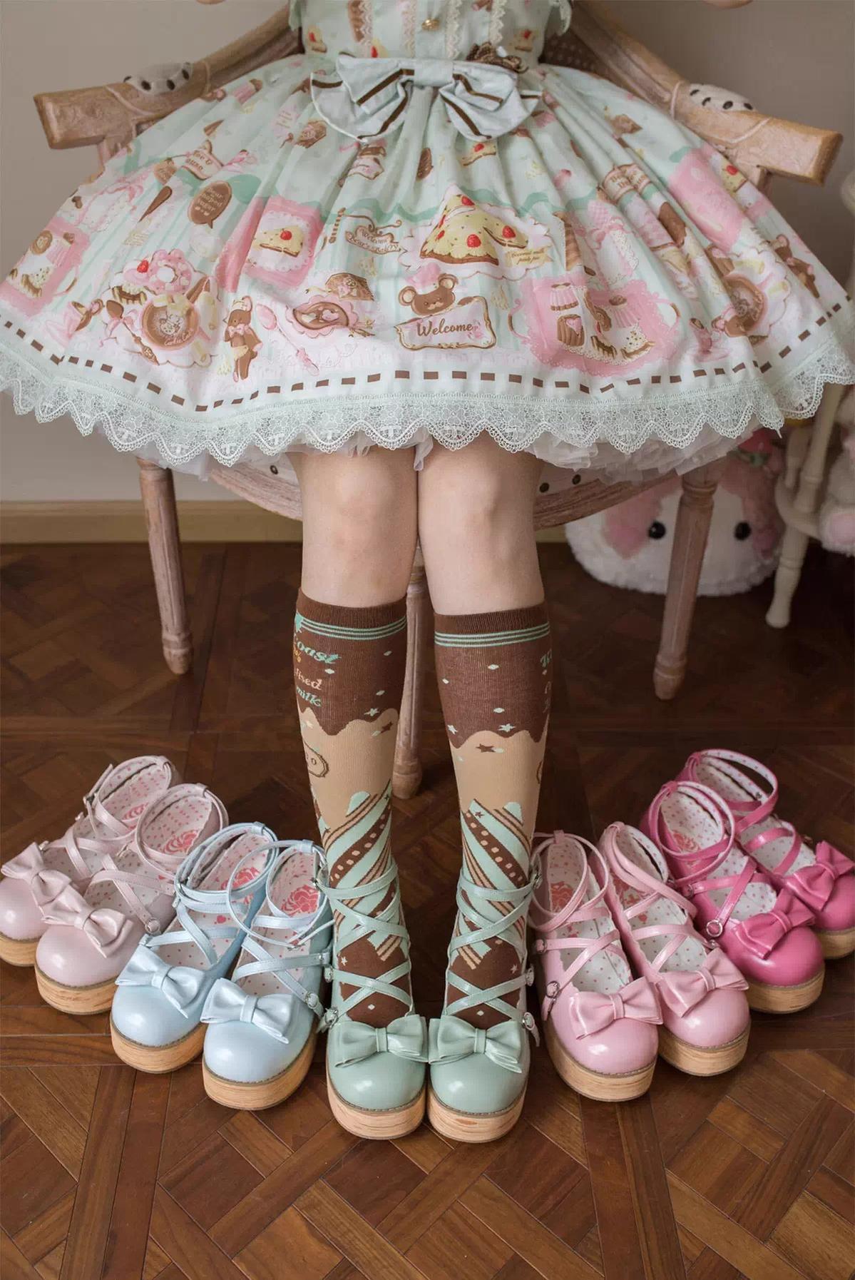 Puff Tata - Sweet Lolita Platform Shoes, Adjustable Straps 44805:822585