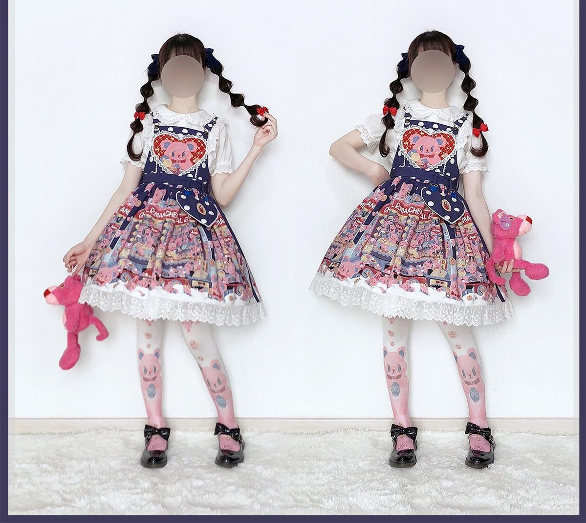 Chemical Romance~Sweetheart Doll Machine~Sweet Lolita Printed Salopett –  42Lolita