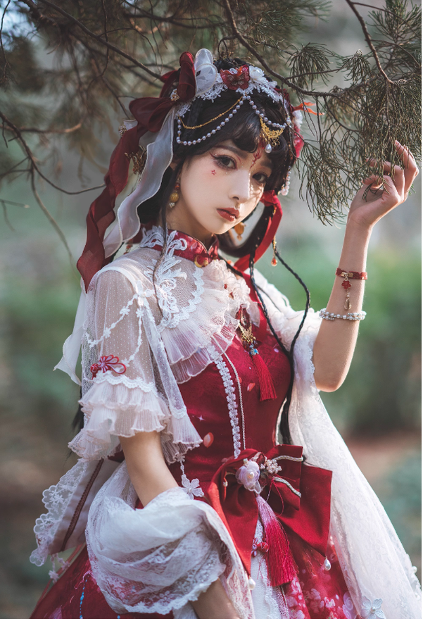 (Buyforme)Two Rural Cats~Nine-Color Deer Chinese Style Lolita Dress  Set   