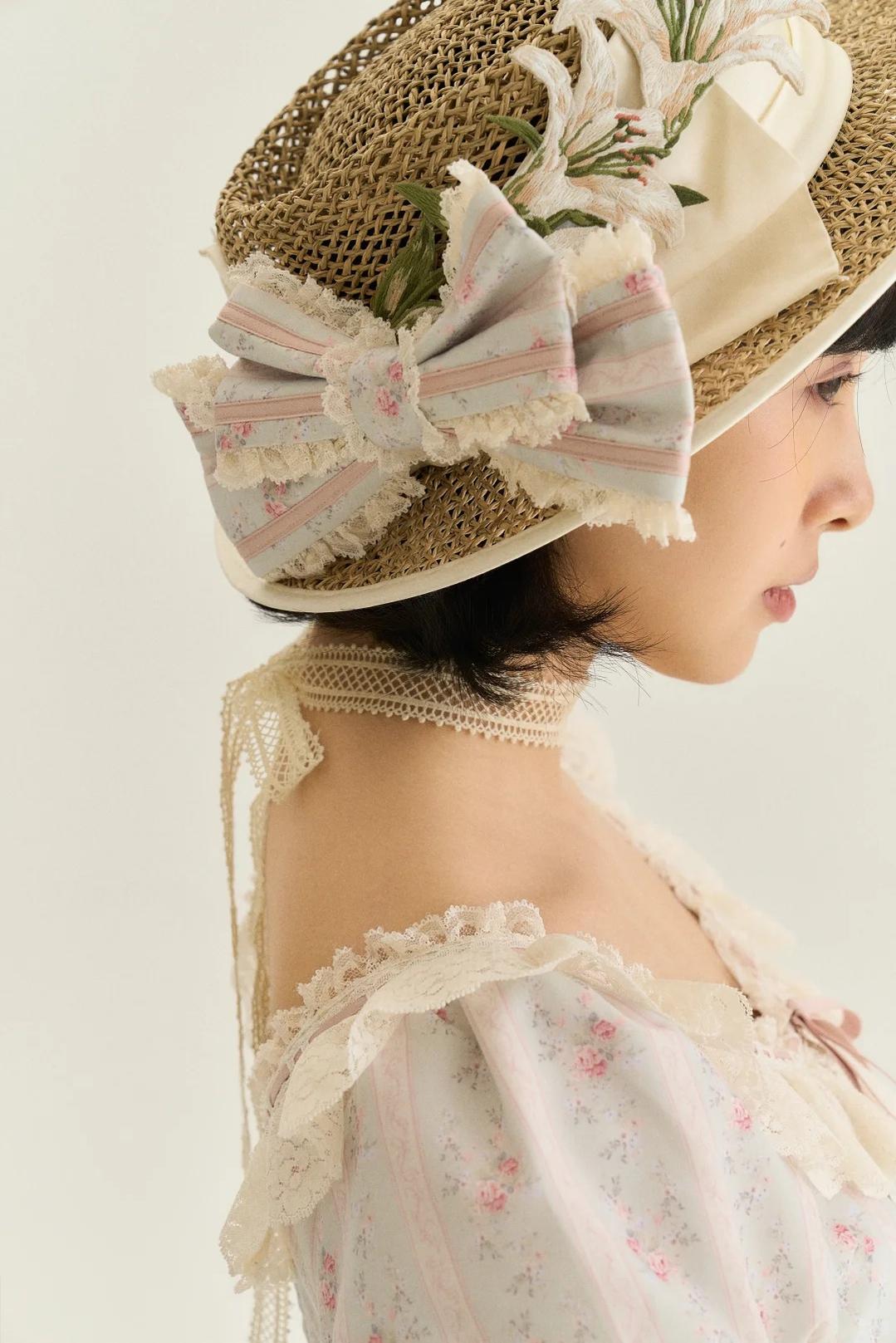 Spring Tale - Old School Lolita Floral Printed Dress, Front Opening 45767:861686