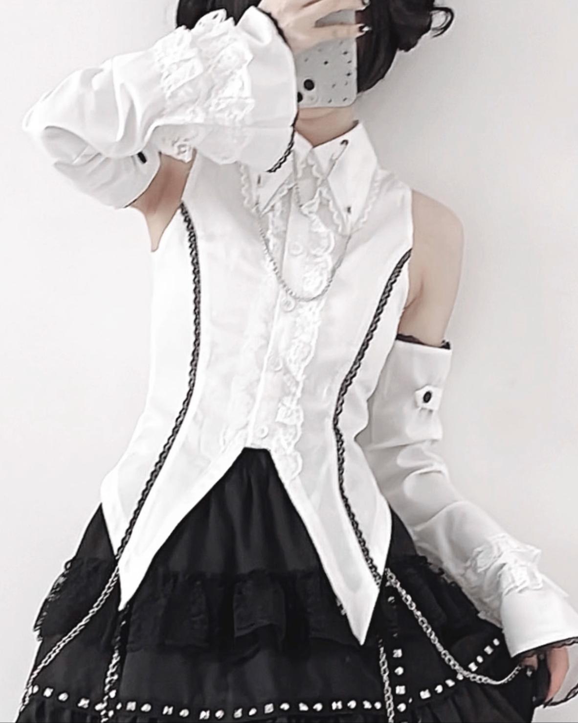 (BFM)AOSpace~Puppeteer~Gothic Punk Lolita Sleeveless Y2K Shirt   