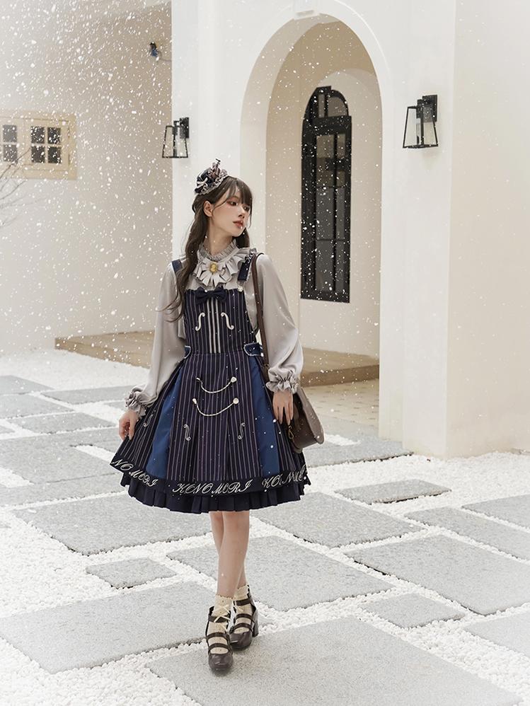 Classic Lolita Salopette Set Violin Preppy Style Dress