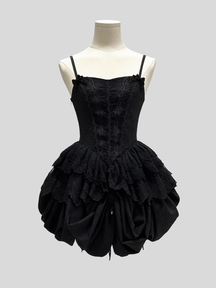 Dark Star Island~Moonlight Sanctum~Gothic Lolita Dresses Suit JSK SK Shirt XS Black Thin Strap JSK 
