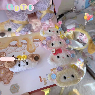 Bear Doll~Kawaii Lolita Hair Clip Plush Lamb Dog Side Clip Bangs Clip   